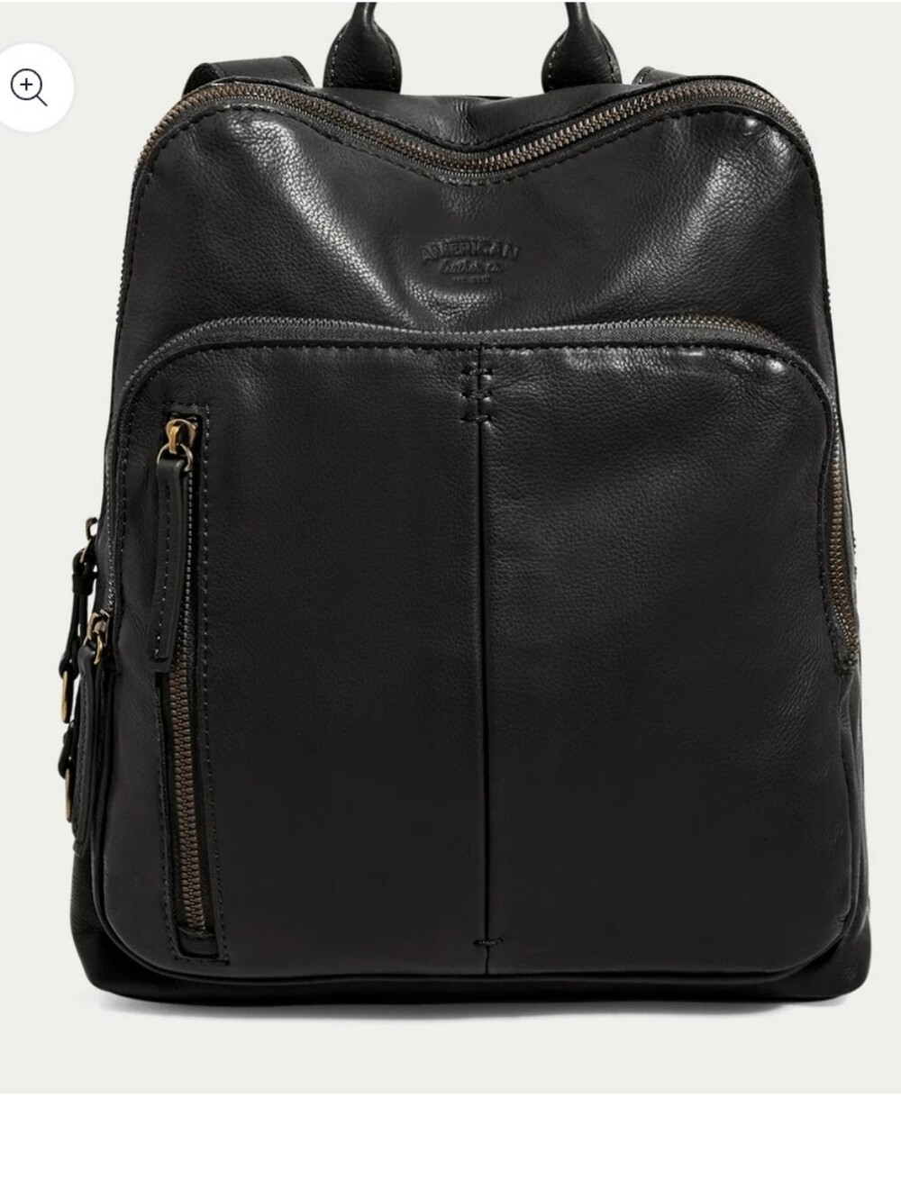 The American Co. Black Leather Backpack - Classic Daily Carry